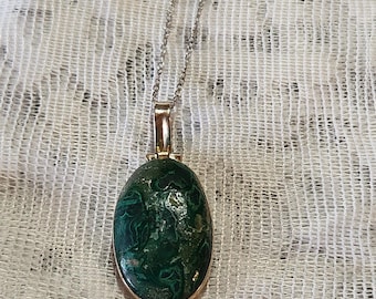 Chrysocolla Lapis Lazuli Sterling Silver Necklace, Artisan Crafted