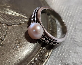 Vintage Silpada FW Cultured Pearl Ring size  8.5