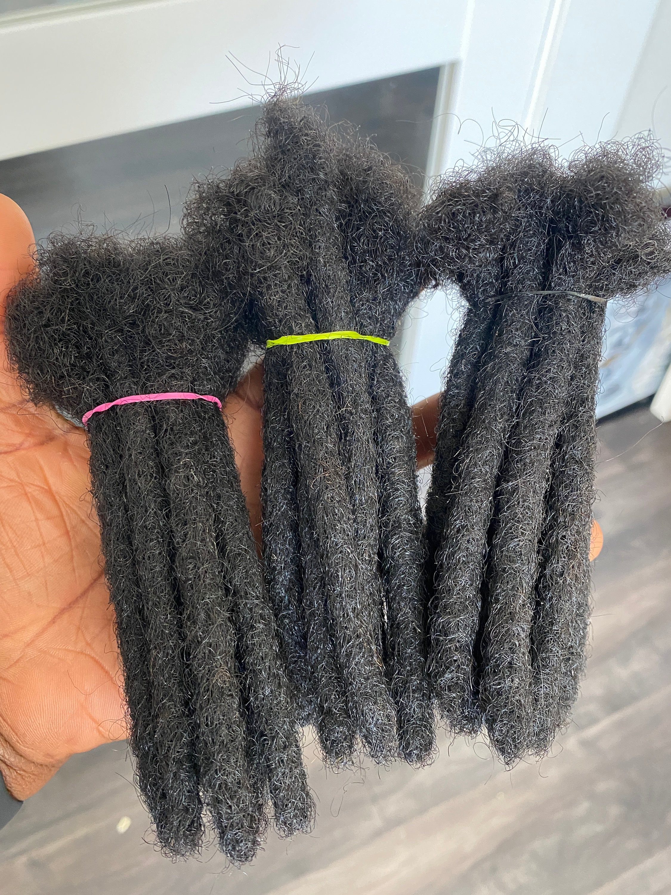Wick Locs, Handmade Human hair Dreadlocks Extensions. Natural color 10 Locs per Bundle-Wick Loc, Large Sharpies