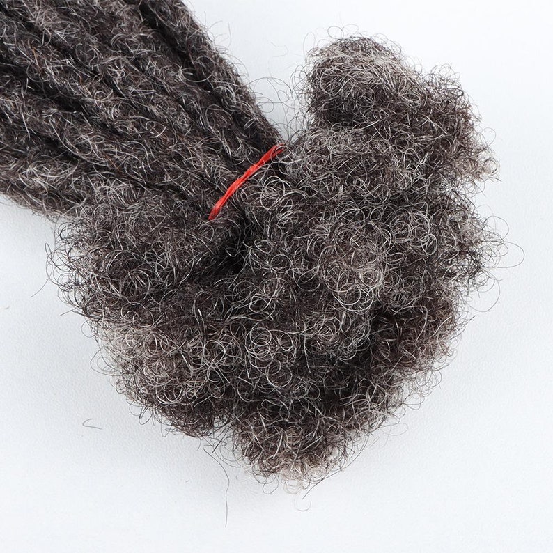 100 Handmade Salt and Pepper Human Hair Dreadlock Extensions. Etsy