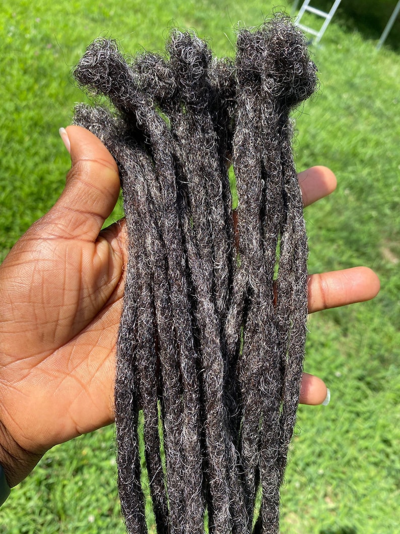 100 Handmade Salt and Pepper Human Hair Dreadlock Extensions. Etsy