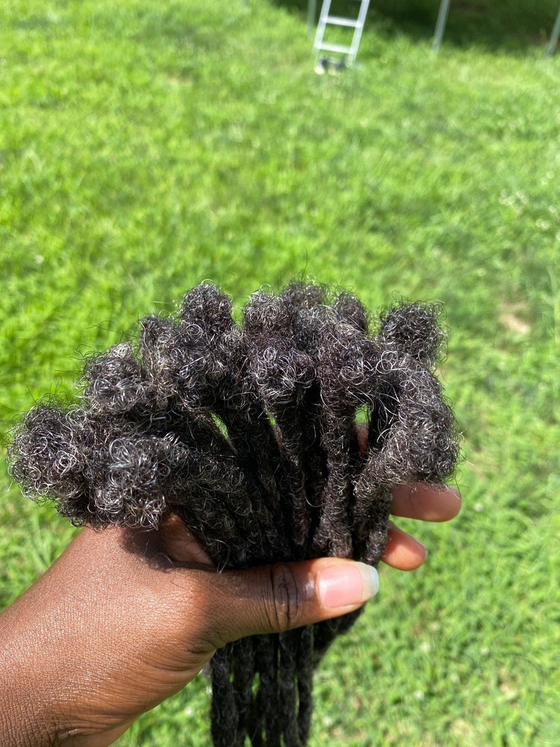 100 Handmade Salt and Pepper Human Hair Dreadlock Extensions. Etsy