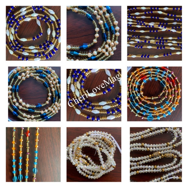 Crystal Waist Beads/Belly Chains/Fashion Crystal Beads/Authentic African Beads/FREE SHIPPING