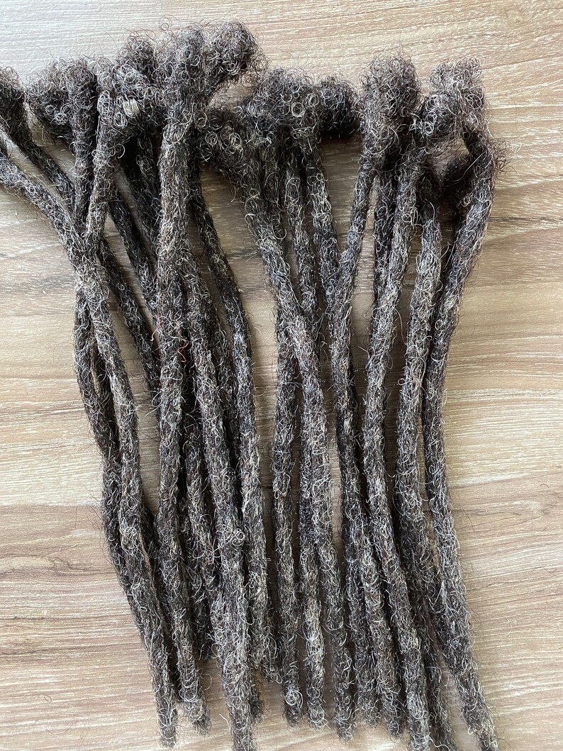 100 Handmade Salt and Pepper Human Hair Dreadlock Extensions. Etsy
