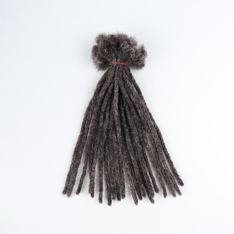 100 Handmade Salt and Pepper Human Hair Dreadlock Extensions. Etsy