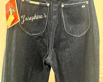 Pantalones vaqueros vintage Union Gap de mezclilla azul para mujer, talla 27, fabricados en Hong Kong. Etiquetas originales de Josephine Jeans.