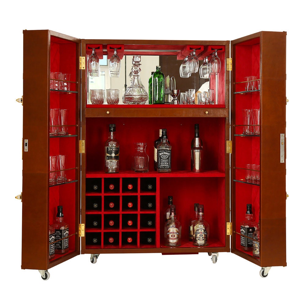 Home Bar Furniture Leather Bar Liquor Wine Etsy
