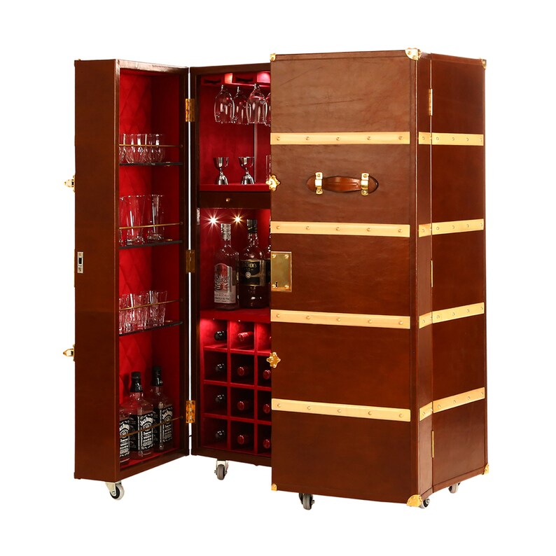 Home Bar Furniture Leather Bar Liquor Wine Etsy