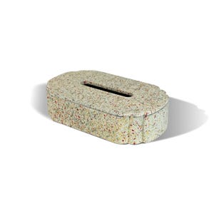 Caja de pañuelos de mármol de terrazo, caja de pañuelos de madera, pintura en aerosol, hecha a mano en la India, caja de pañuelos de lujo, servilletero para mesa