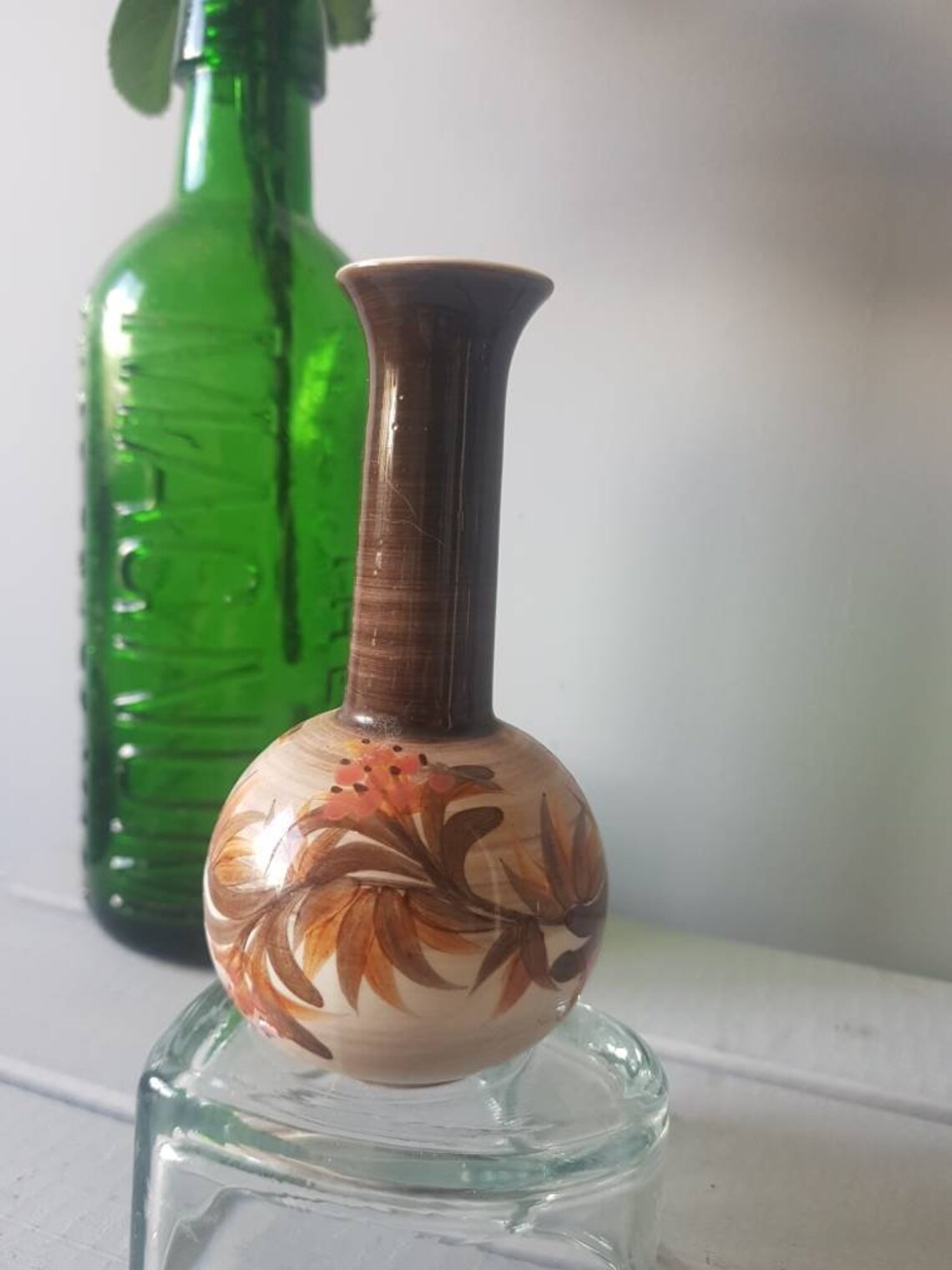 Retro Jersey Pottery beautiful autumnal tone small bud vase Etsy