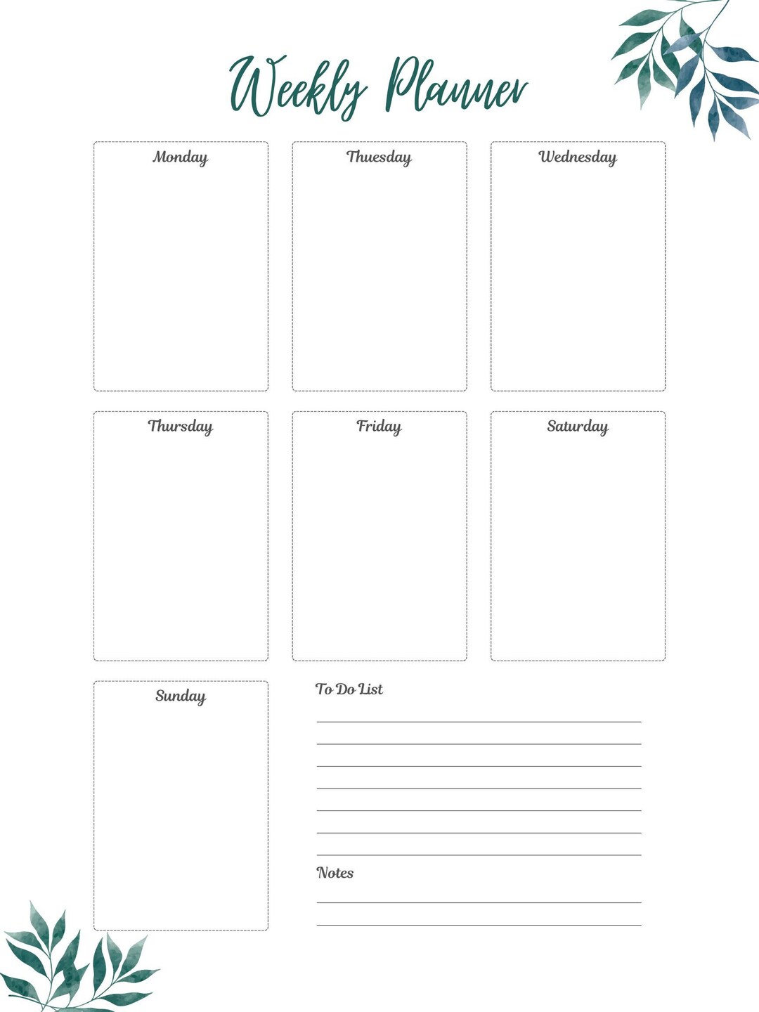 Printable Weekly Planner - Etsy printable-weekly-planner-etsy