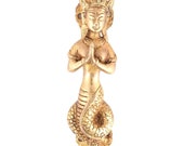 Handmade Brass Serpent Naga God Praying Golden Antique Door Dresser Handles Vintage Design Drawer Cabinet Pulls Handcrafted