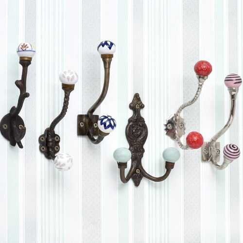 Customize Handmade Ceramic Iron Decorative Wall Hooks Wall Etsy