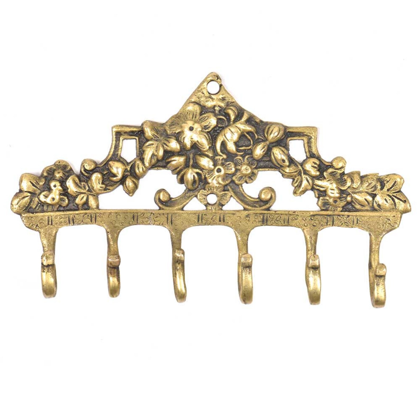 Victorian Floral Brass Hooks / Vintage Wall Hooks Hangers/ Etsy