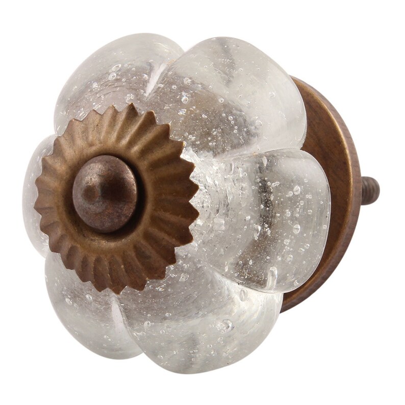 Handicraft Glass OliveClearQueen Pink Melon Antique Artistic Drawer Knobs Decorative Cabinet Dresser Pulls Vintage Wardrobe Handles