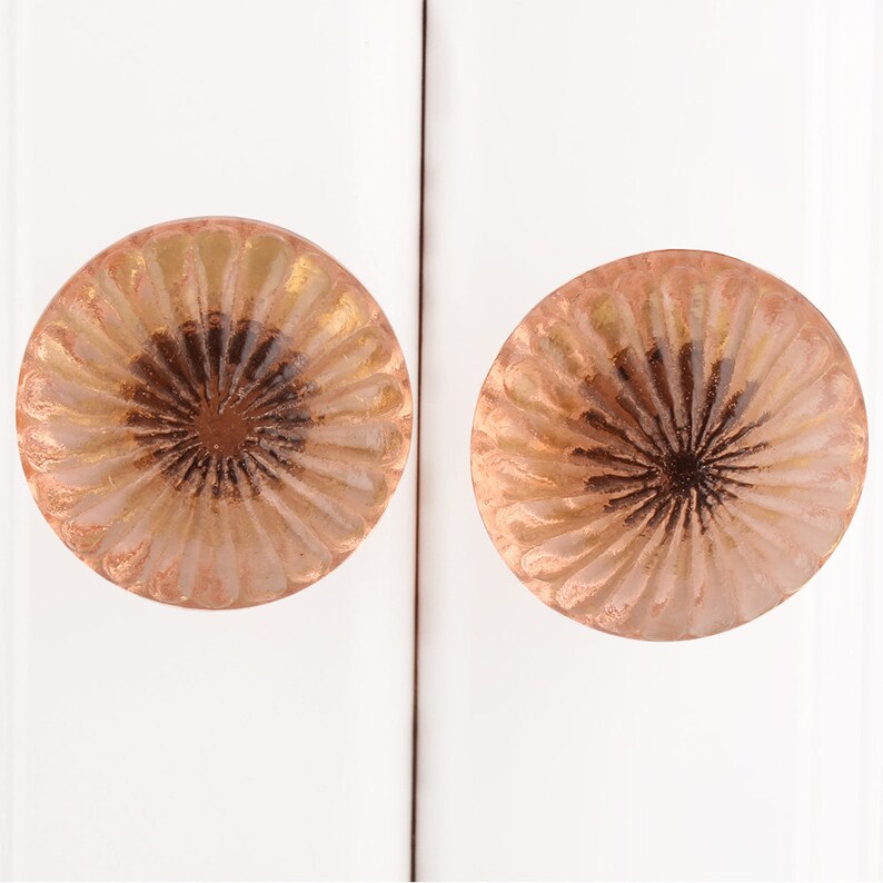 Handicraft Old PinkClear Big Daisy Glass Top Vintage Drawer Door Knobs Designer Dresser Cabinet Pulls Handmade Decorative Wardrobe Handles