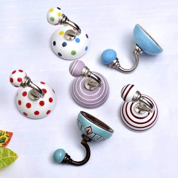 Decorative Wall Hooks Ceramic Wall Hooks Round Coat Hooks Coat