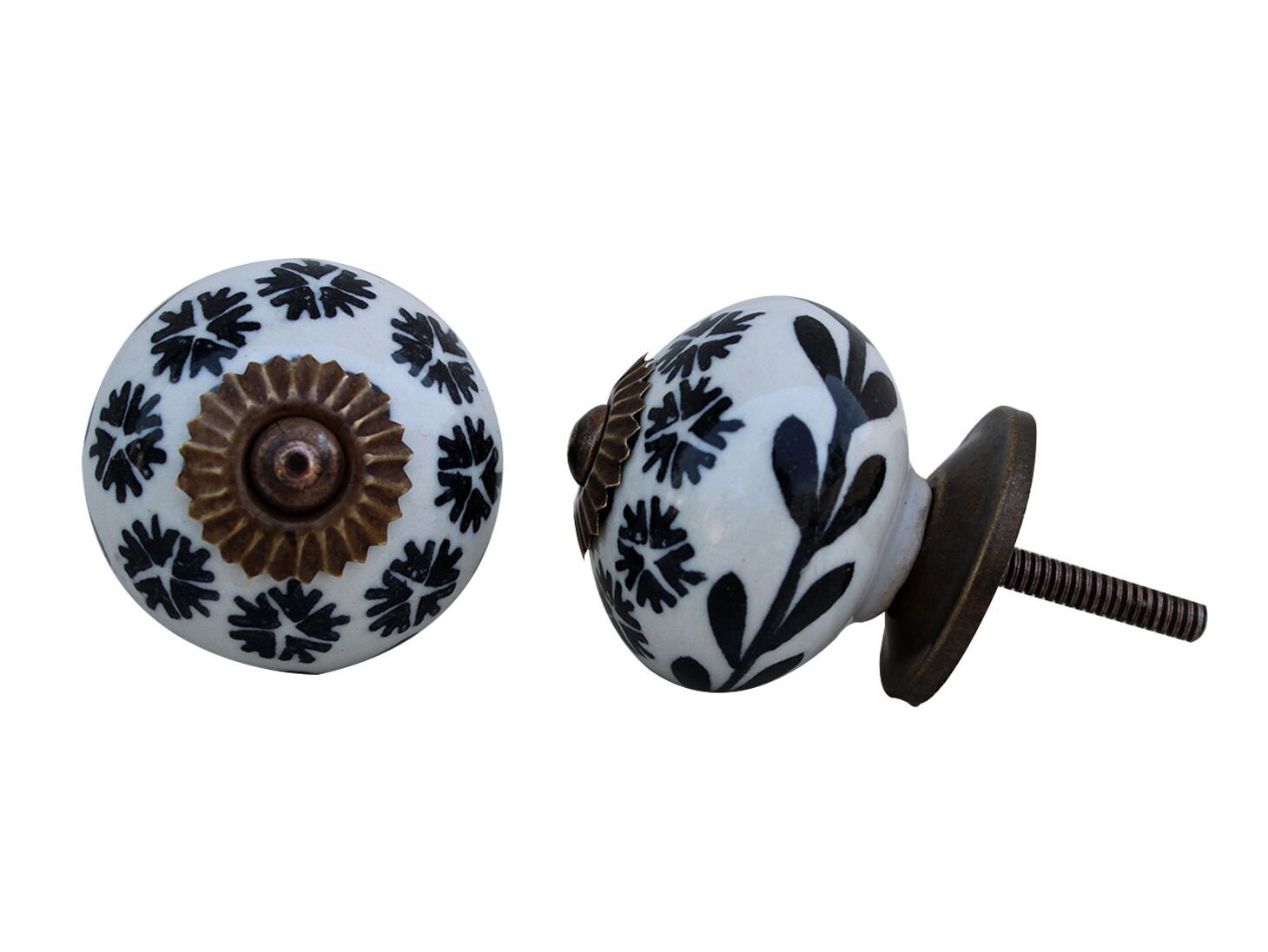 Artesanía cerámica negro pequeño muebles florales armario | Etsy