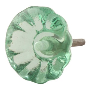 Handicraft Mint Paneled Glass Vintage Door Drawer Knobs Designer Dresser Cabinet Pulls Decorative Handmade Wardrobe Furniture Handles