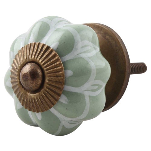 Ceramic Knob Dresser Drawer Knobs Pulls Handles / White Silver Etsy