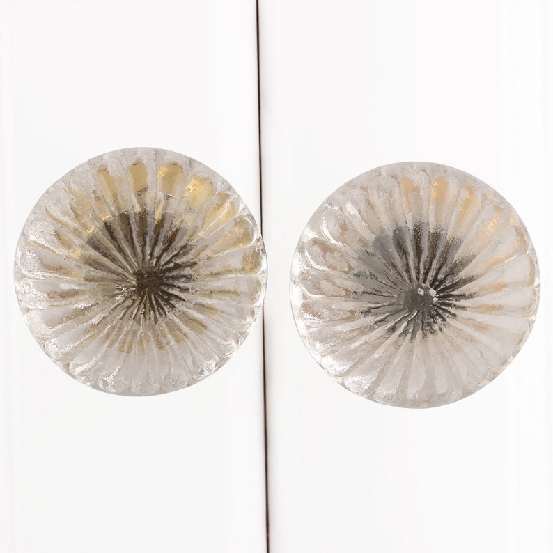 Handicraft Old PinkClear Big Daisy Glass Top Vintage Drawer Door Knobs Designer Dresser Cabinet Pulls Handmade Decorative Wardrobe Handles