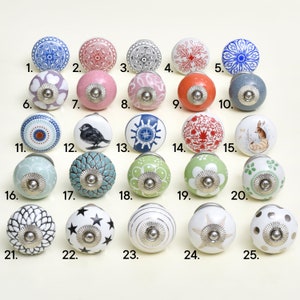 Ceramic Cabinet Knobs - Drawer Pulls - Decorative Dresser Knobs - Drawer Pulls and Knobs - Kitchen Knobs- Unique Drawer Knobs- Door Knobs