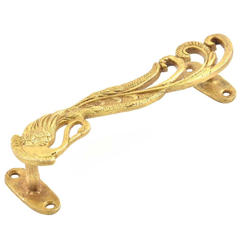 Handmade New Brass Vintage Golden Peacock Design Door Drawer Etsy