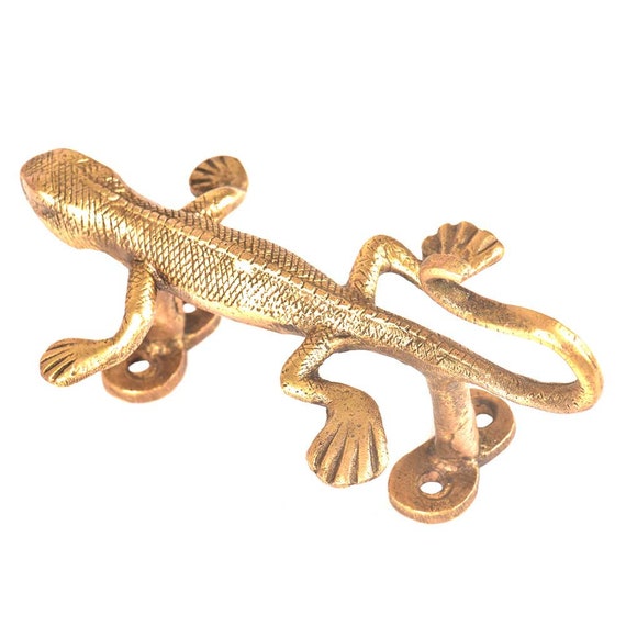 Handmade Golden Lizard Door Furniture Drawer Pulls Artistic Etsy