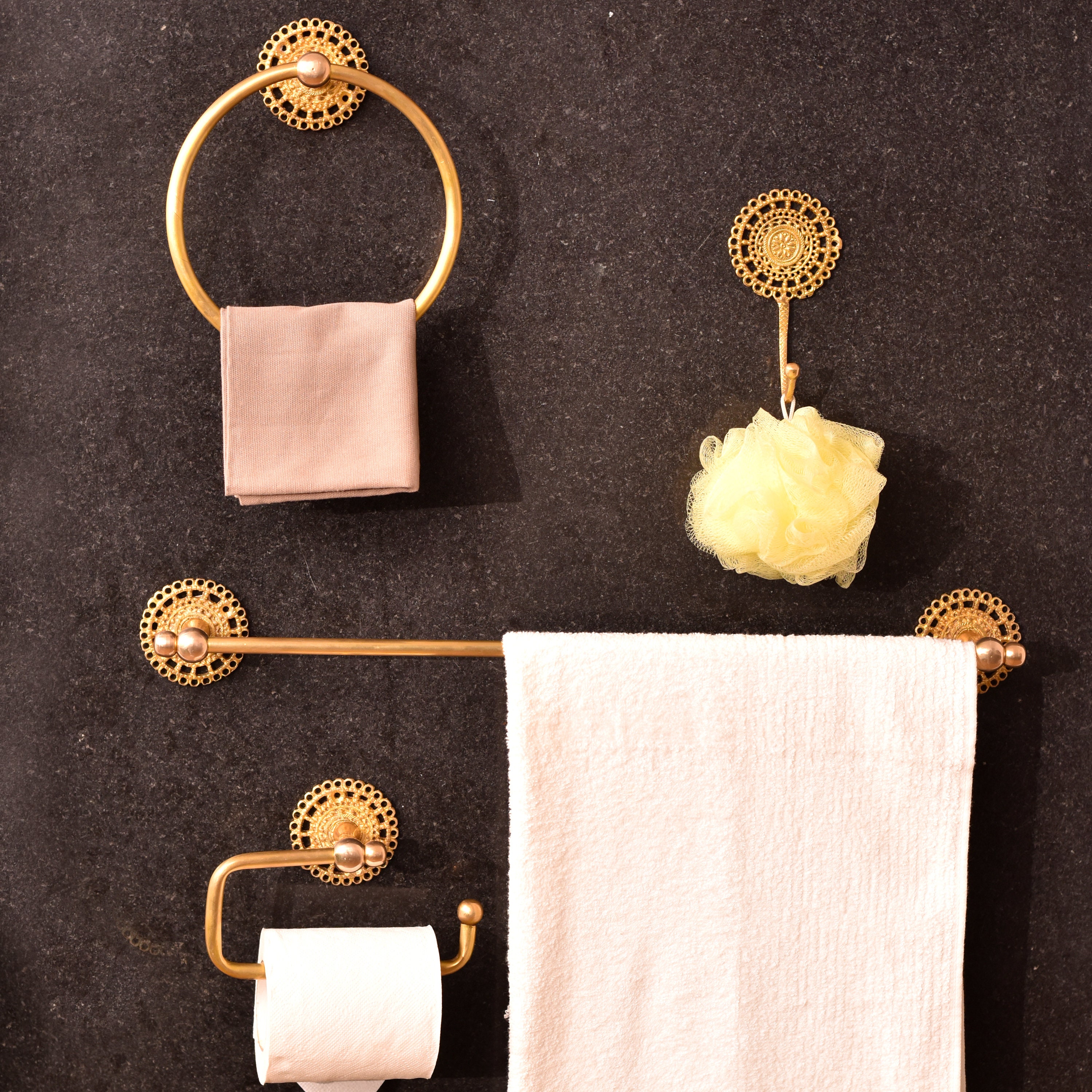 Rose Gold Bathroom Hardware Sets Towel Bar Bathroom Accessories Porcelain  Base