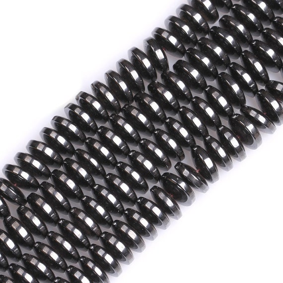 Natural Black Hematite Rondelle Spacer Beads 15/" No magnetic for Jewelry Making