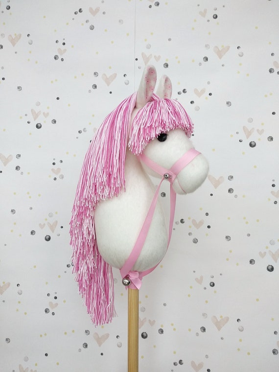 pink stick horse