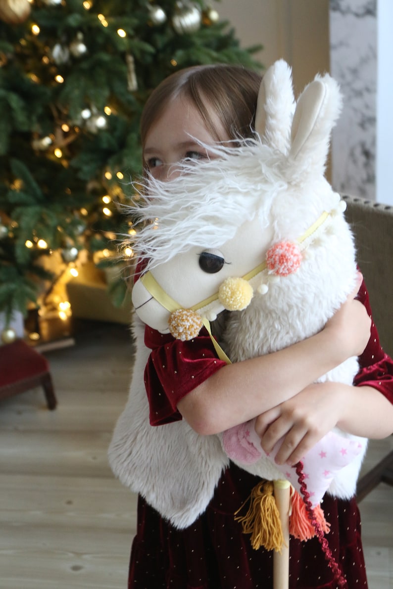 Llama Hobby Horse Llama on a Stick Stuffed Llama Toy Boho Etsy