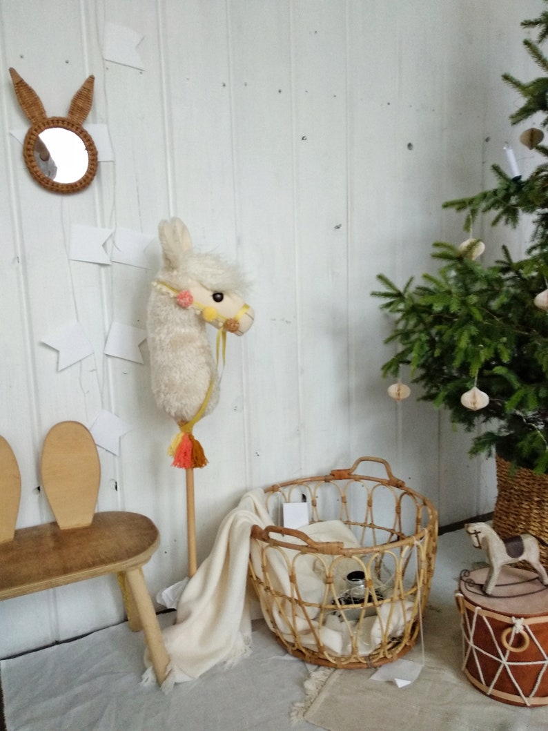 Llama Hobby Horse Llama on a Stick Stuffed Llama Toy Boho Etsy