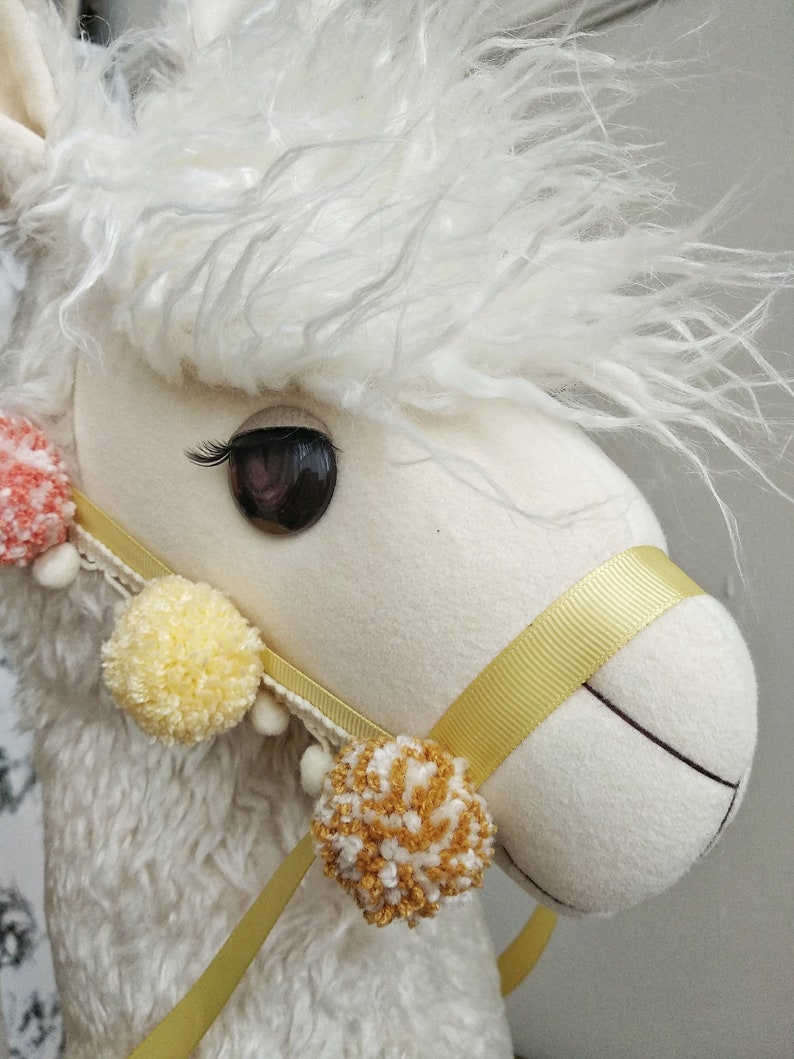 Llama Hobby Horse Llama on a Stick Stuffed Llama Toy Boho Etsy