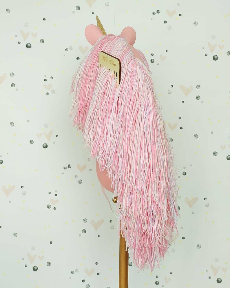 Pink Unicorn on a Stick for Kids and Todler Ride Hobby Horse Etsy