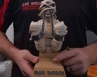 Iron Maiden Custom Eddie World Slavery Tour Figure, Bust, Statue, Figurine. 10" High handpainted resin collectors piece. High Quality 3D
