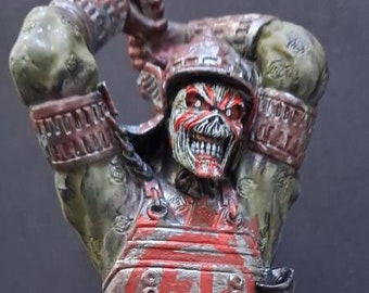 Iron Maiden Figure Eddie Samurai Warrior Senjutsu. Trooper Beer Sun and Steel inspired handmade figurine. Approx 8&quot; tall Hand painted Statue