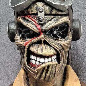 Iron Maiden Custom Handmade Eddie Aces High Figure, Bust, Statue, Figurine. Approx 6" High handpainted resin collectors piece. High Quality