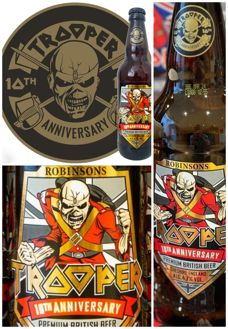 Iron Maiden Trooper Beer Tenth Anniversary 2023 Brand New Design Limited Edition Label Robinson's Brewery 2 UK bottles Sent Worldwide image 5