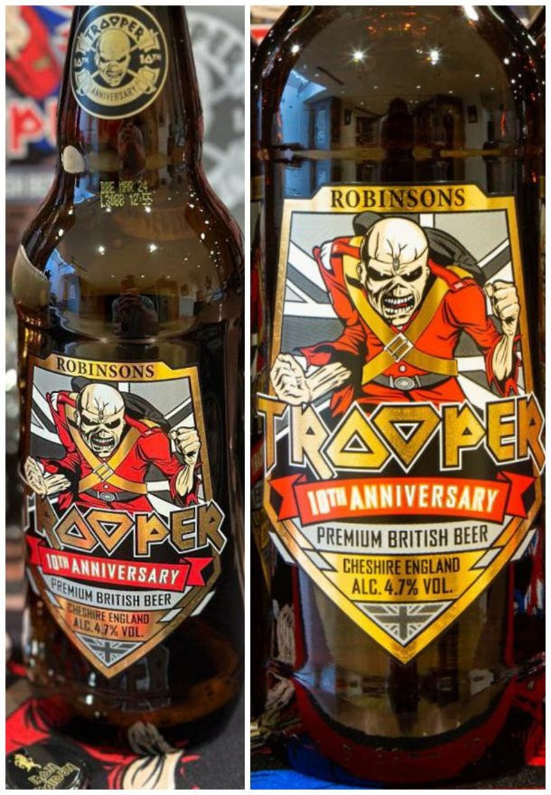 Iron Maiden Trooper Beer Tenth Anniversary 2023 Brand New Design Limited Edition Label Robinson's Brewery 2 UK bottles Sent Worldwide image 4