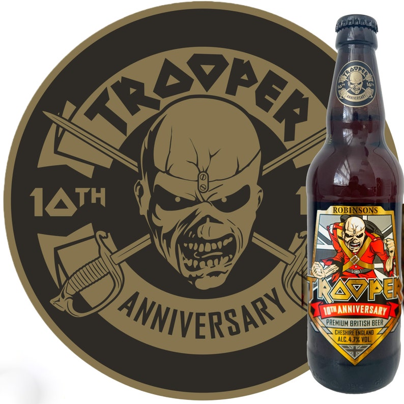 Iron Maiden Trooper Beer Tenth Anniversary 2023 Brand New Design Limited Edition Label Robinson's Brewery 2 UK bottles Sent Worldwide image 2