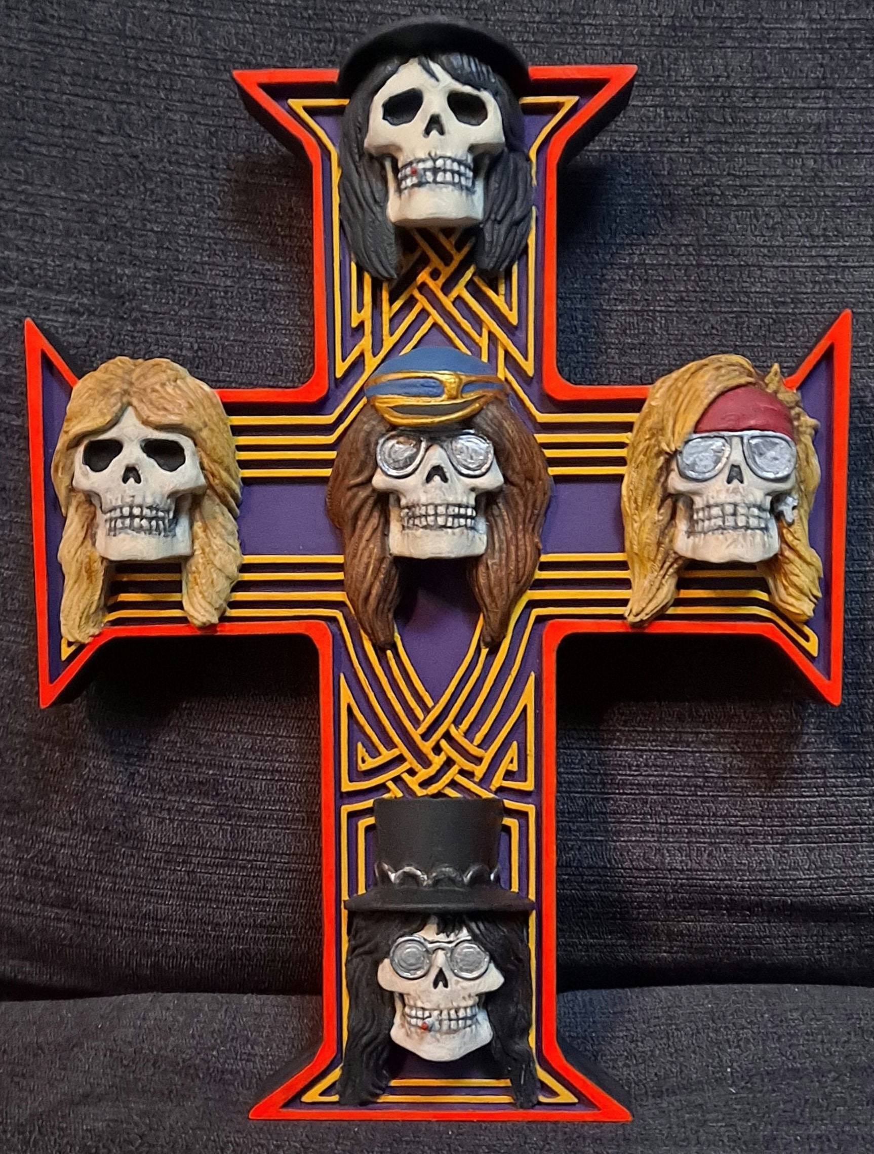 Guns N' Roses Appetite for Destruction Skulls Cross Figure Custom