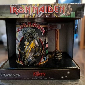 Iron Maiden Official Killers Tankard Steel Insert. Eddie Resin Figurine Figure Beer Bust Heavy Metal Music Gift New Display Box Brand New