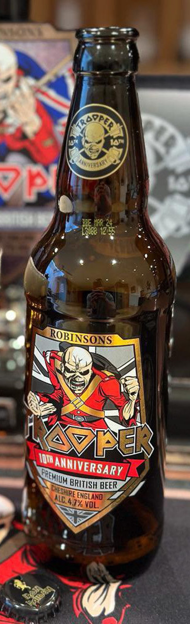 Iron Maiden Trooper Beer Tenth Anniversary 2023 Brand New Design Limited Edition Label Robinson's Brewery 2 UK bottles Sent Worldwide image 3