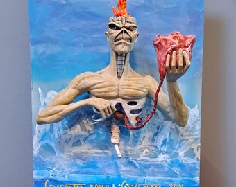 Iron Maiden Eddie Figur. Custom Figur 7. Sohn EDDIE Büste Custom Resin Statue. Handgefertigt und handbemalt. 3D Ornament Musik Geschenk.Unikat