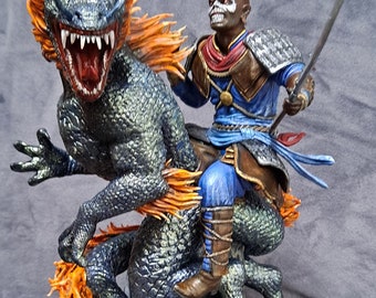 Iron Maiden inspiriert Eddie 10 &quot;Figur 3D Harz Druck atemberaubende Details Buch der Seelen Drachen handbemalt benutzerdefinierte Figur Statue Musik Geschenk neu