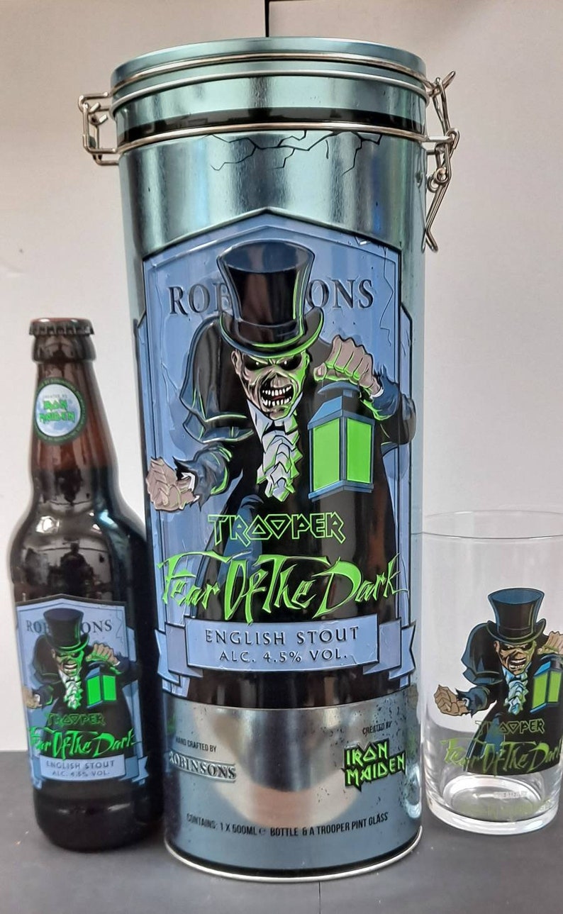 Iron Maiden Trooper Beer Fear of the Dark Stout Gift Tin Etsy