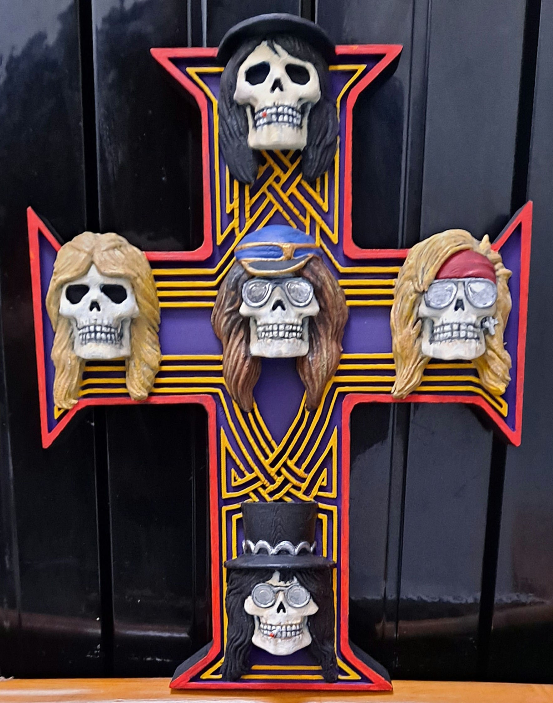 Guns N' Roses Appetite for Destruction Skulls Cross Figure Custom