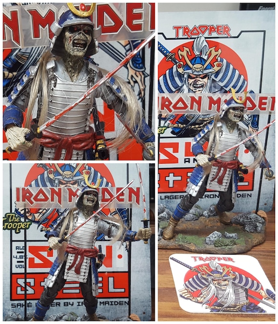 Iron Maiden Eddie Samurai Warrior Figure. Trooper Beer Sun and