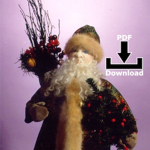 Mimi&#39;s Father Christmas - Precision Cloth Doll Pattern - PDF Download